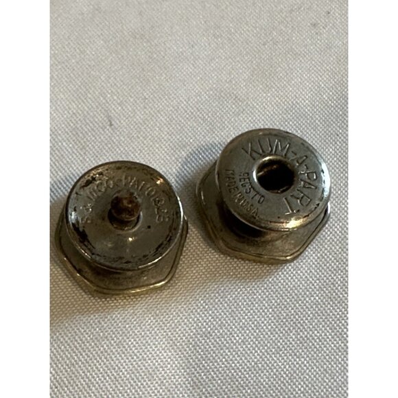 Vintage B&W Co Pat 1923 Mother Of Pearl Silver Tone Snap Art Deco Cufflinks E6 - Picture 3 of 5